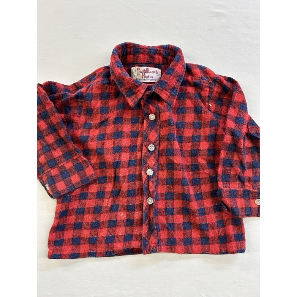 Vintage 90s Park Bench Kids Flannel Size 24 Months